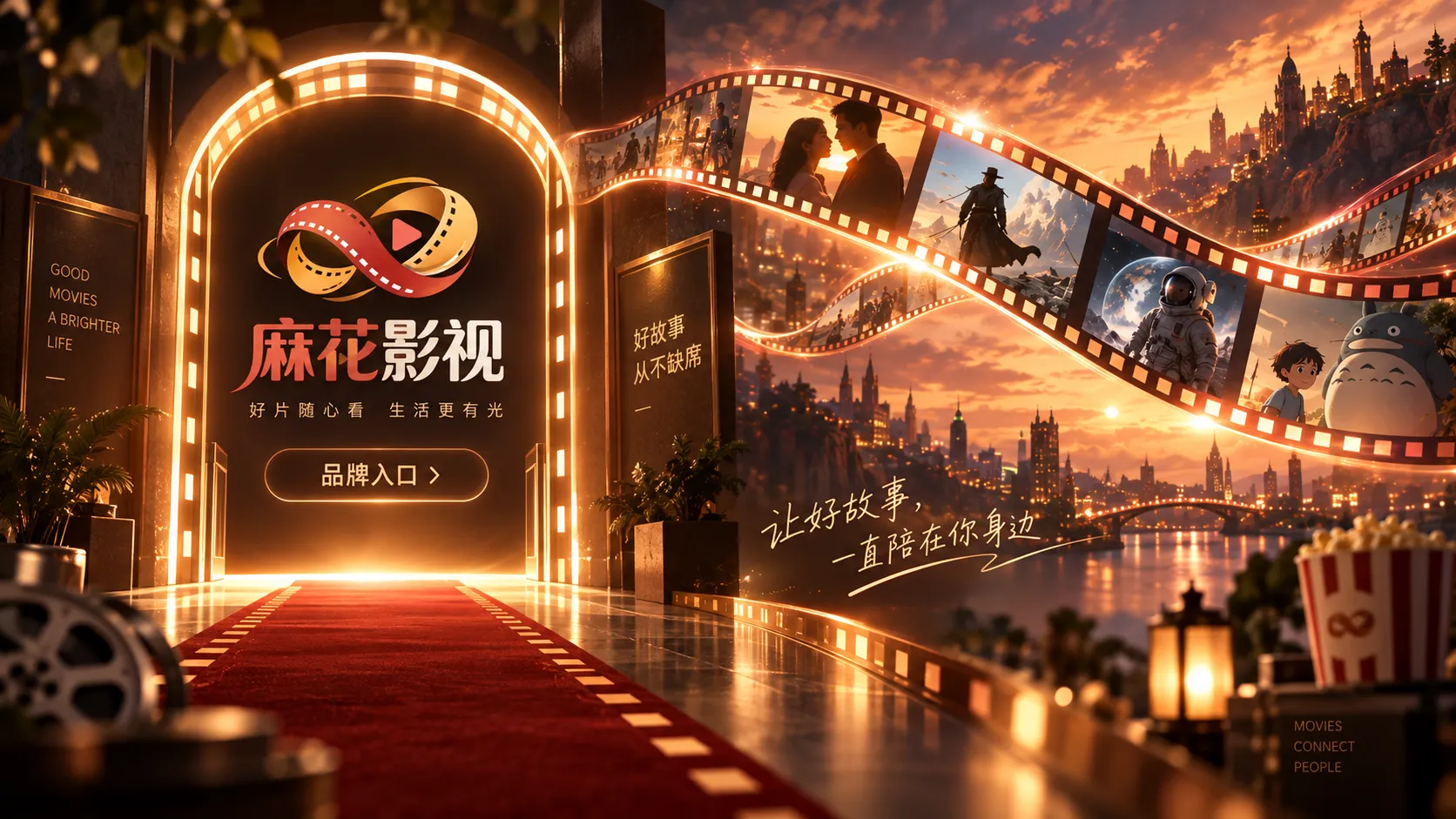 电影银幕光影的氛围画面